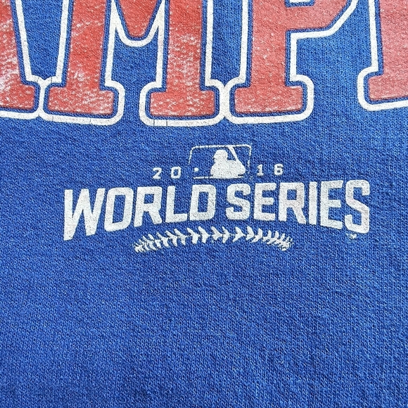 Chicago CUBS 2016 World Series Champions Pullover Sweatshirt Hoodie Size M - Picture 7 of 13